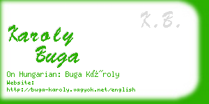 karoly buga business card